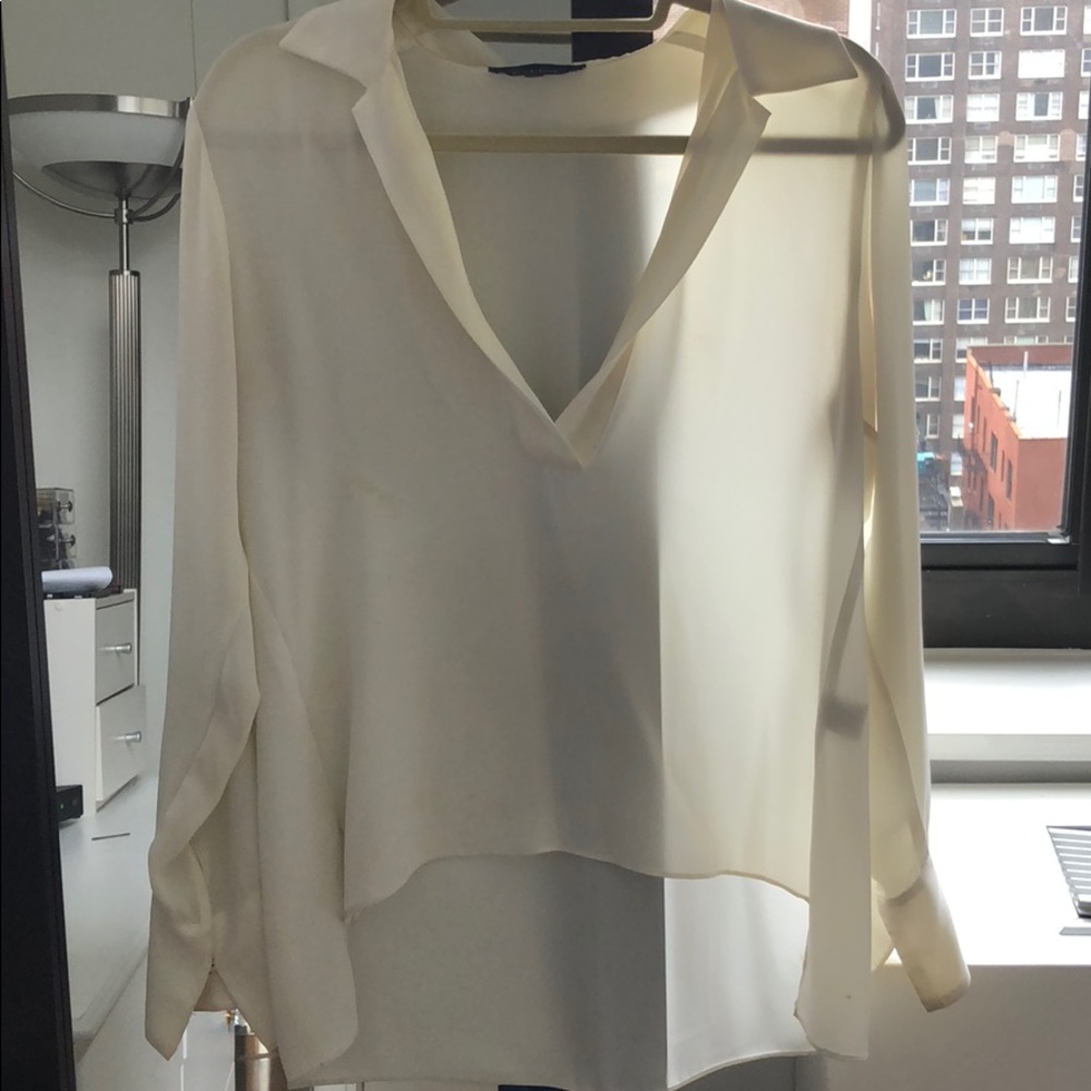 Olivaceous chiffon blouse